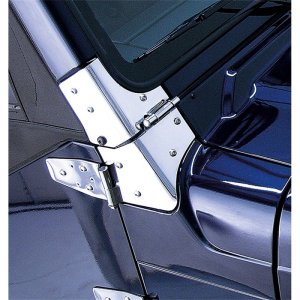 Jeep Wrangler Windshield Hinges - Rugged Ridge - Stainless Steel - `97-`06